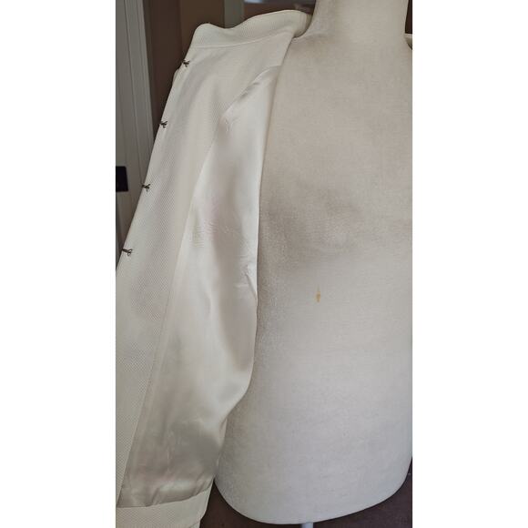 Sigrid Olsen Sport White Floral Embroidered Hook Eye Closure Jacket Sz 10 Lined - Picture 8 of 11